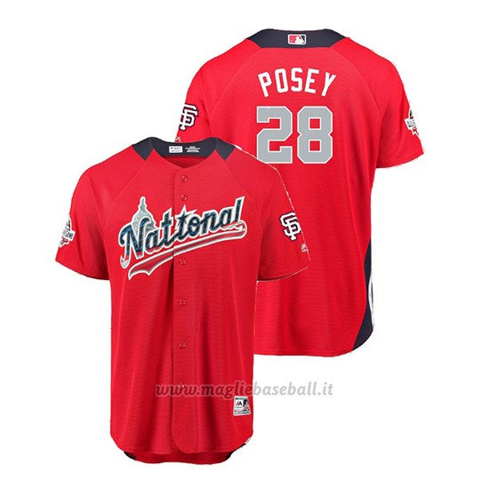 Maglia Baseball Uomo All Star Game San Francisco Giants Buster Posey 2018 1ªRun Derby National League Rosso